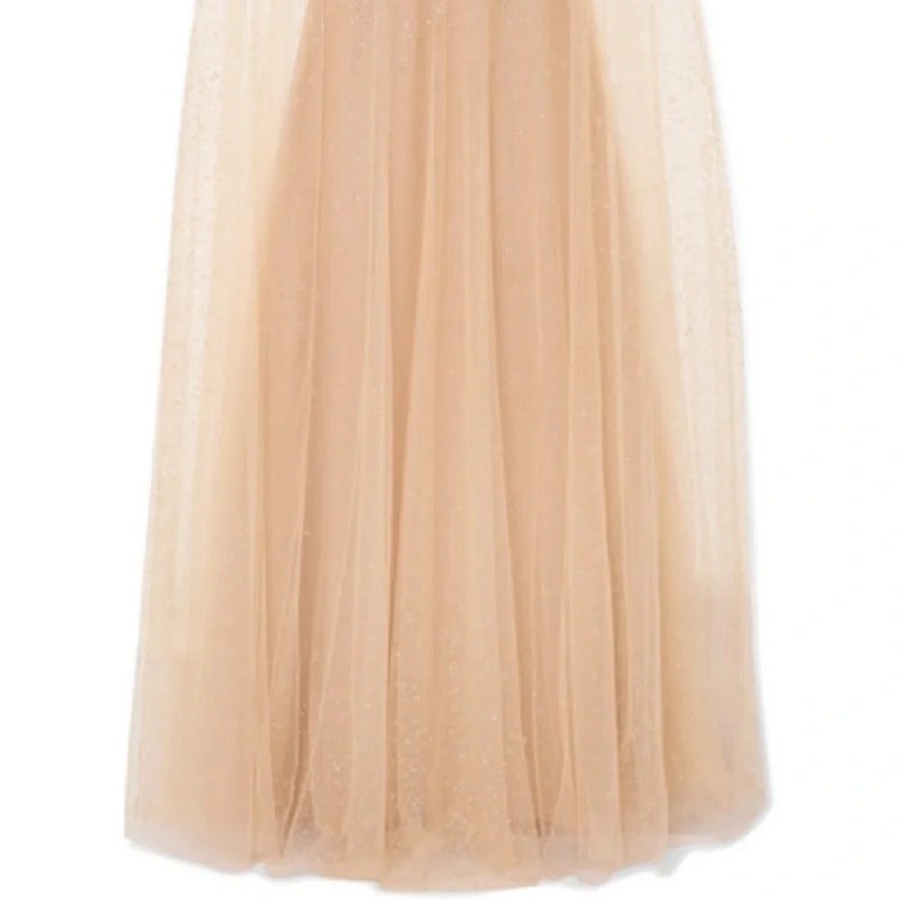 Marchesa Notte Embellished Glittered Tulle Gown-Blush Sz 16 - Picture 5 of 9